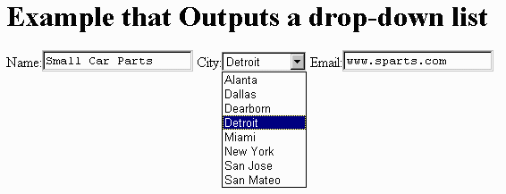 drop-down list